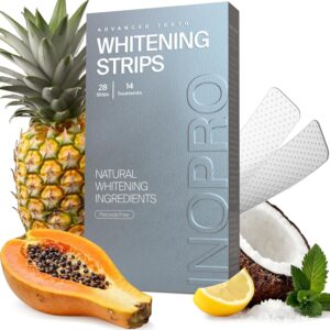 Natural Teeth Whitening Strips Kit 14 Treatments - Sensitive Teeth Whitener, Peroxide Free, Enamel Safe White Strips - Instant Teeth Whitening Without The Harm (28 Strips)
