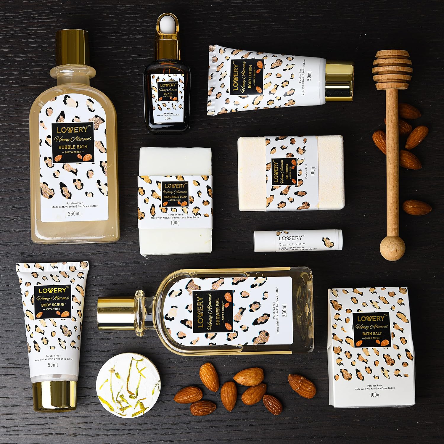 Honey Almond Scent Luxury Bath Gift Basket 21-Inch Spa Kit - Image 8