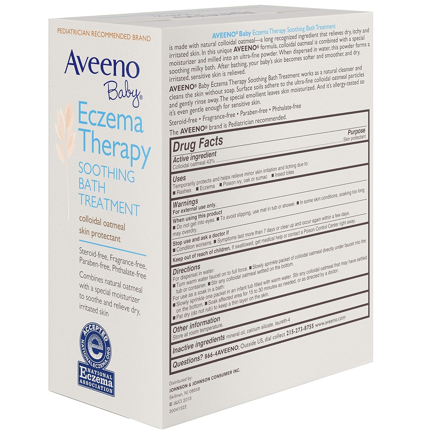 Aveeno Baby Eczema Therapy Soothing Bath Treatment for Relief of Dry, Itchy and Irritated Skin, Made with Soothing Natural Colloidal Oatmeal, 5 ct. - Image 8