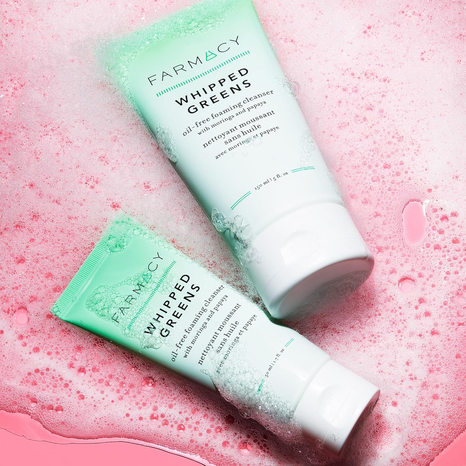 Farmacy Foaming Face Wash for Oily Skin - Whipped Greens Oil-Free Gentle Facial Cleanser + Exfoliator - Infused with Green Clay to Remove Impurities, Control Oil + Maintain Skin Hydration (150ml) - Image 8