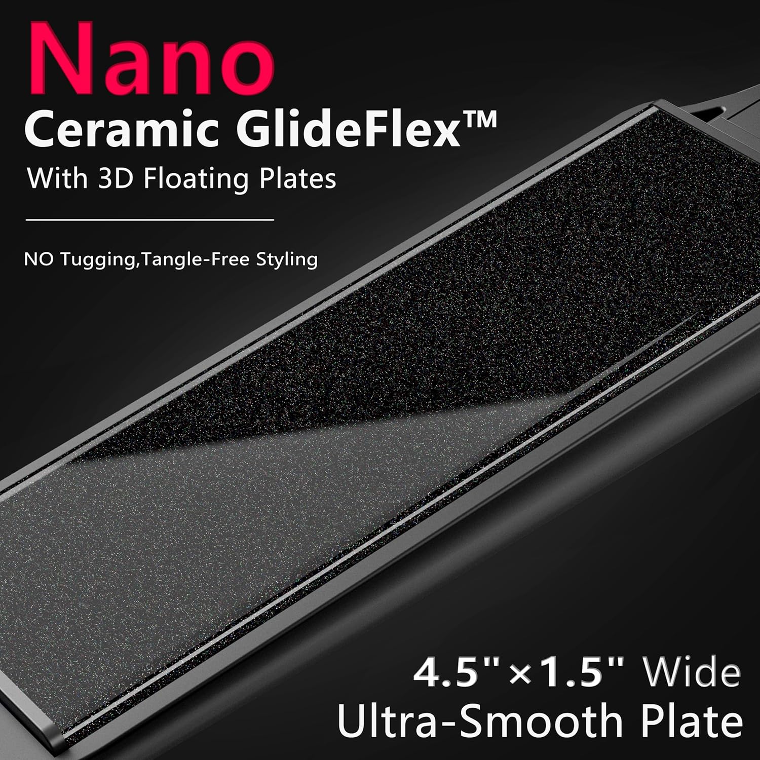 1.5 Inch Ceramic Hair Straightener Flat Iron 3D Floating Plate 15 Heat Settings LCD Display Dual Voltage - Image 3