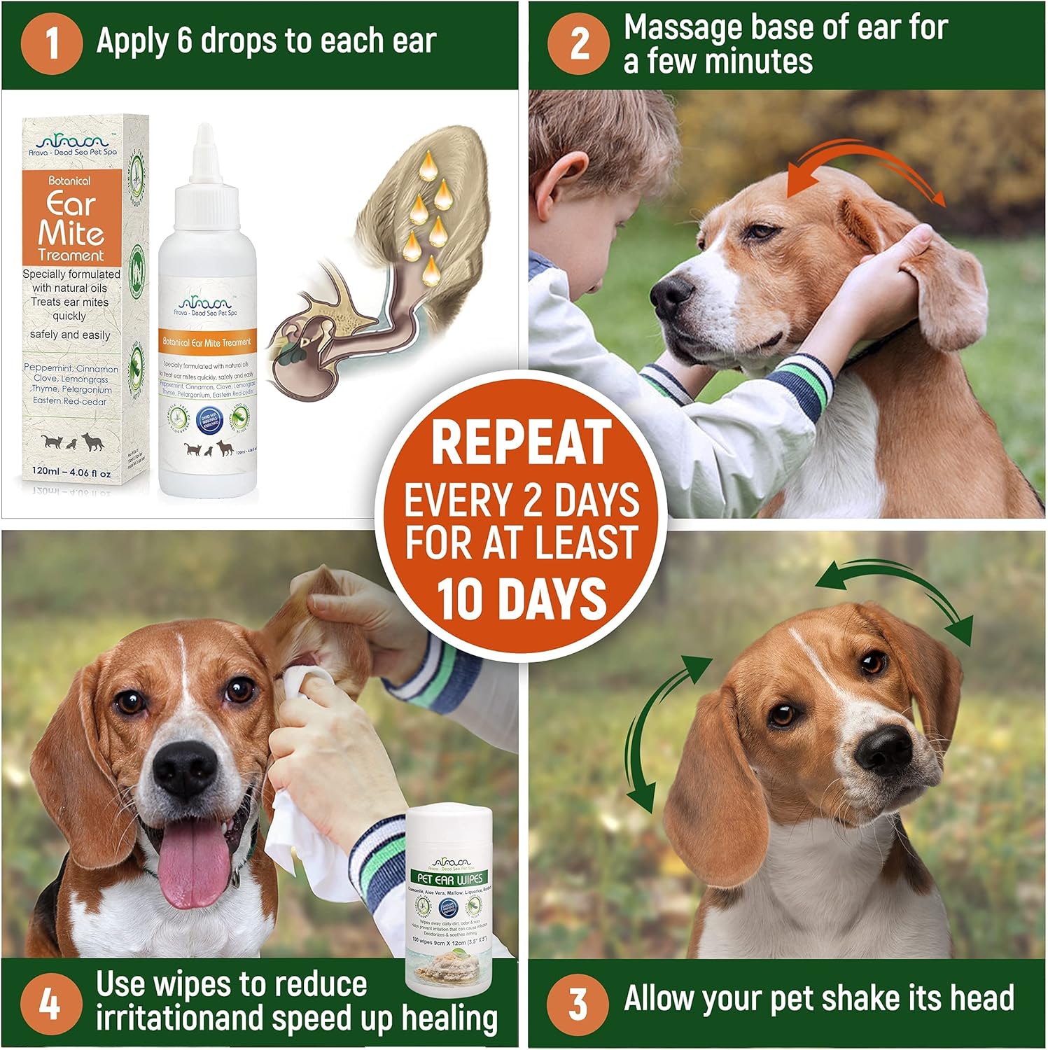 Arava Natural Ear Mite Treatment for Cats and Dogs - Effective Ear Cleaning Drops for Cat and Dog Ear Mites and Prevent Infections - NOT for Cats Under 13 LBS & Puppies Under 9 Months - Image 4