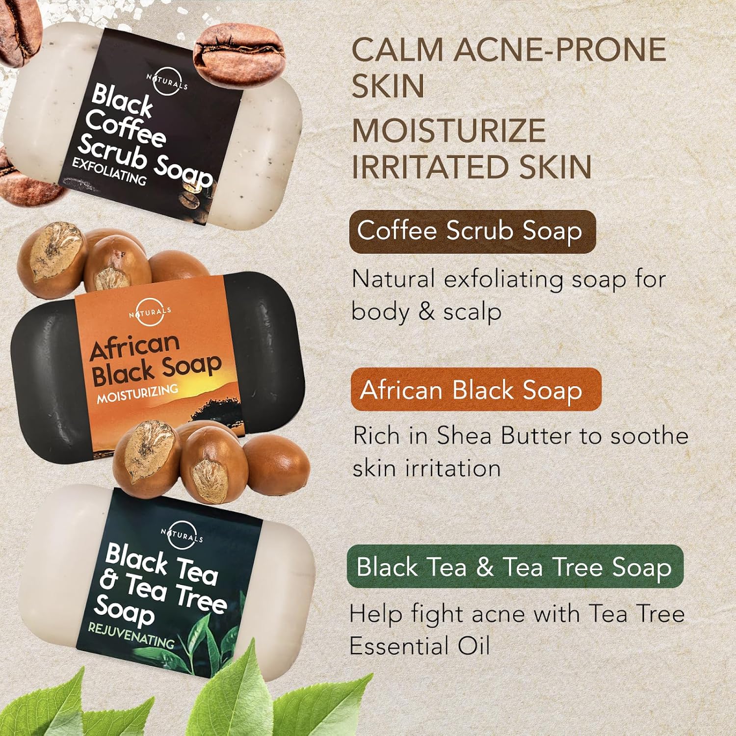 O NATURALS 6 Piece Organic Natural Bar Soap Gift Set - Image 3