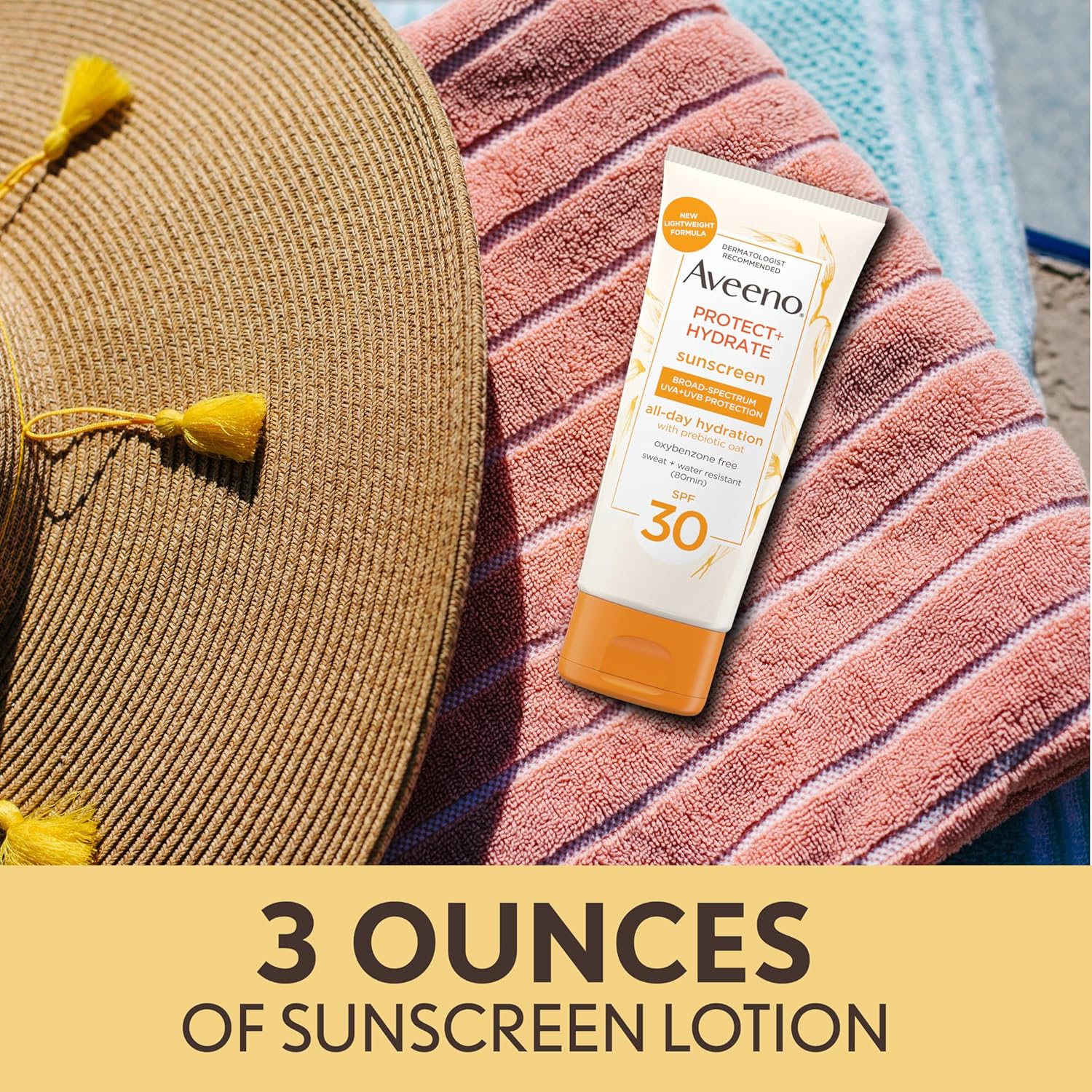 Aveeno Protect Hydrate SPF 30 Moisturizing Body Sunscreen Lotion 3.0 fl oz Oil-Free - Image 3