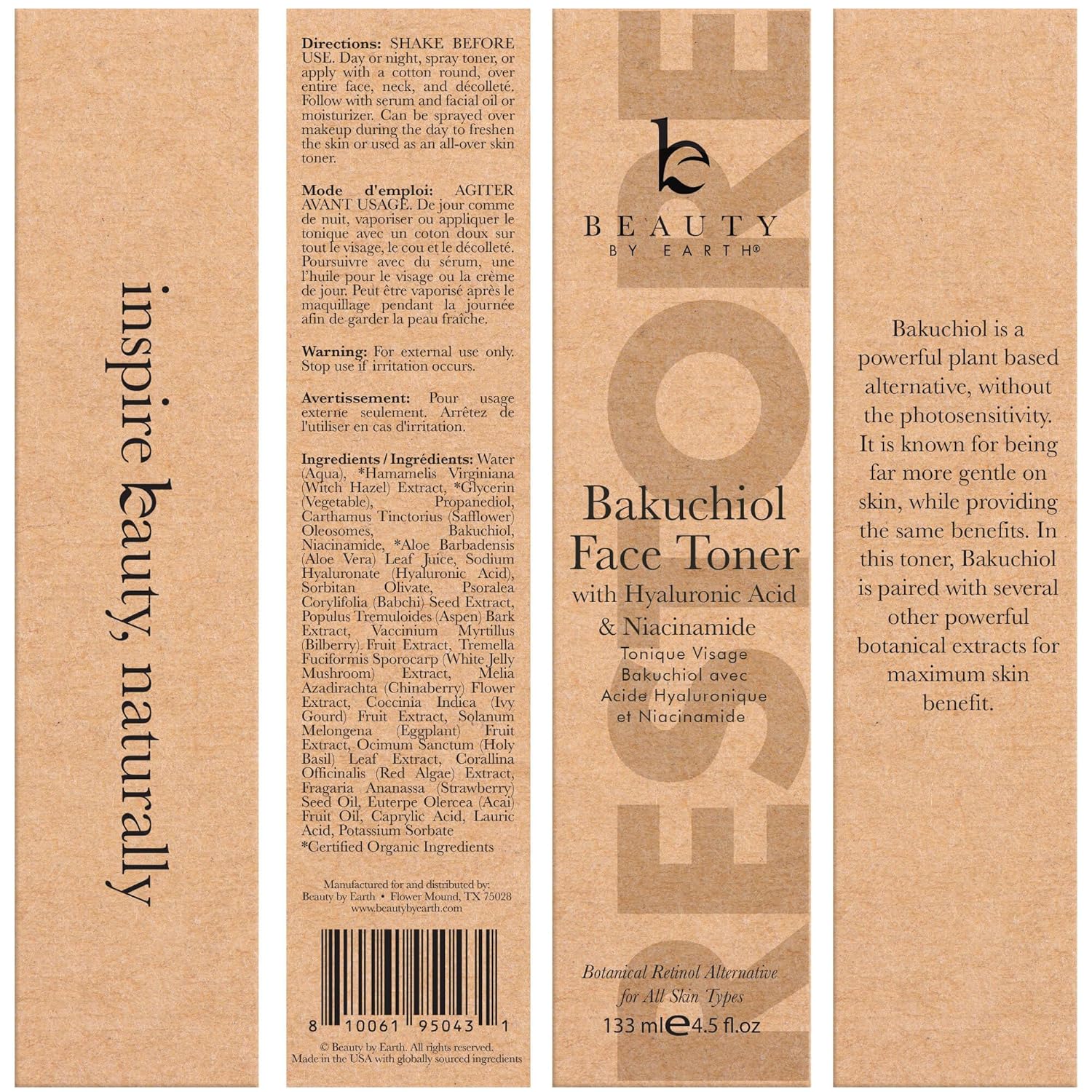 Bakuchiol Natural Organic Face Toner for Oily Acne Aging Skin Women Smoothes Lines Wrinkles 8oz - Image 9