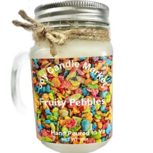 Soy Scented Candles | Handmade & Highly Aromatic Candles Burns Upto 85 Hours in Glass Jar - Perfect for Home Decor, Wedding, Birthday, Dinner (Fruity Pebbs, 16 oz)