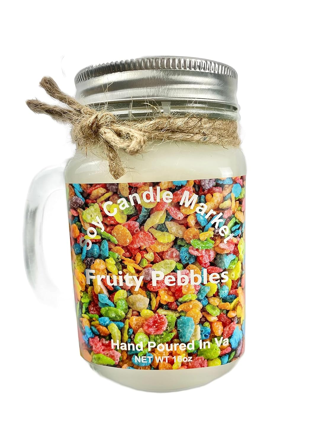 Soy Scented Candles | Handmade & Highly Aromatic Candles Burns Upto 85 Hours in Glass Jar - Perfect for Home Decor, Wedding, Birthday, Dinner (Fruity Pebbs, 16 oz)