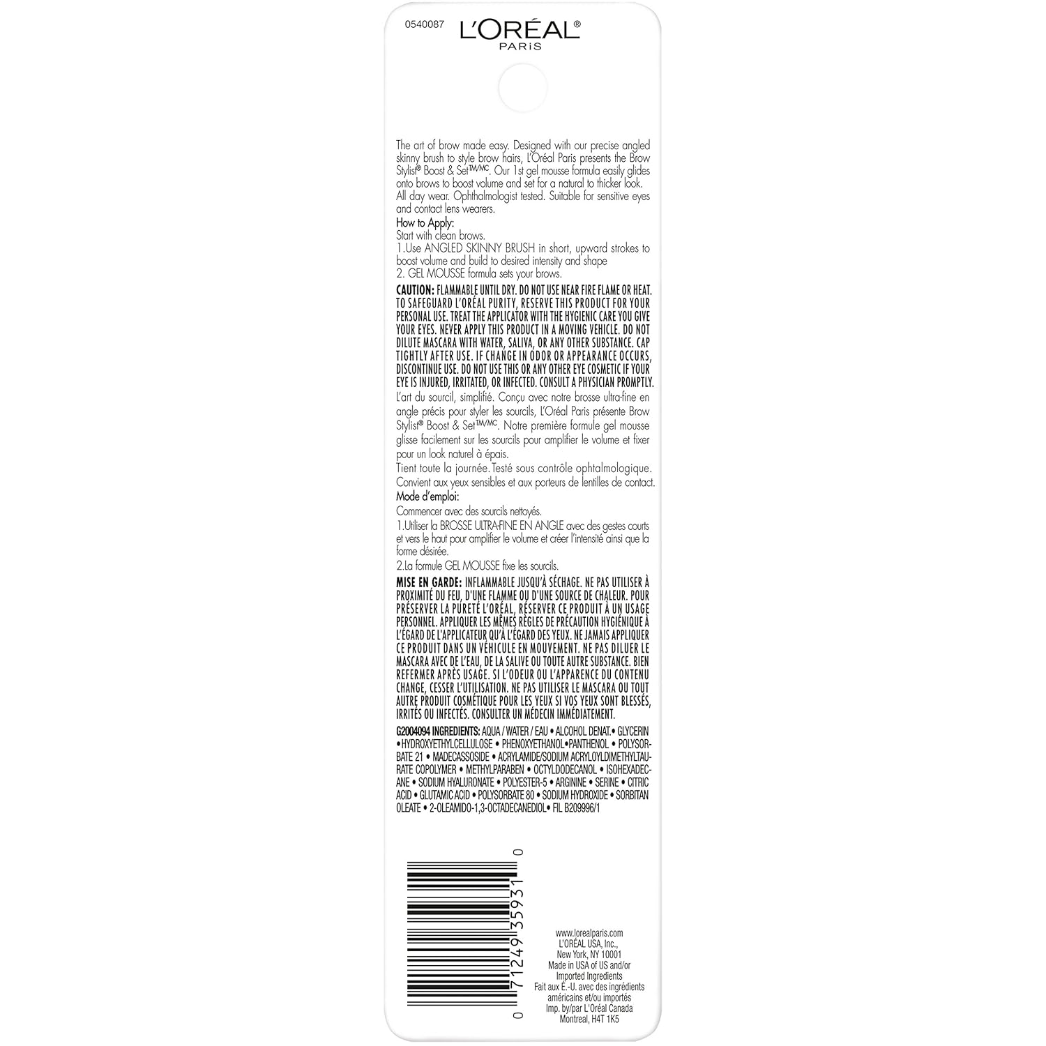 L'Oreal Paris Cosmetics Brow Stylist Boost and Set Brow Mascara, Clear, 0.1 Fluid Ounce - Image 3