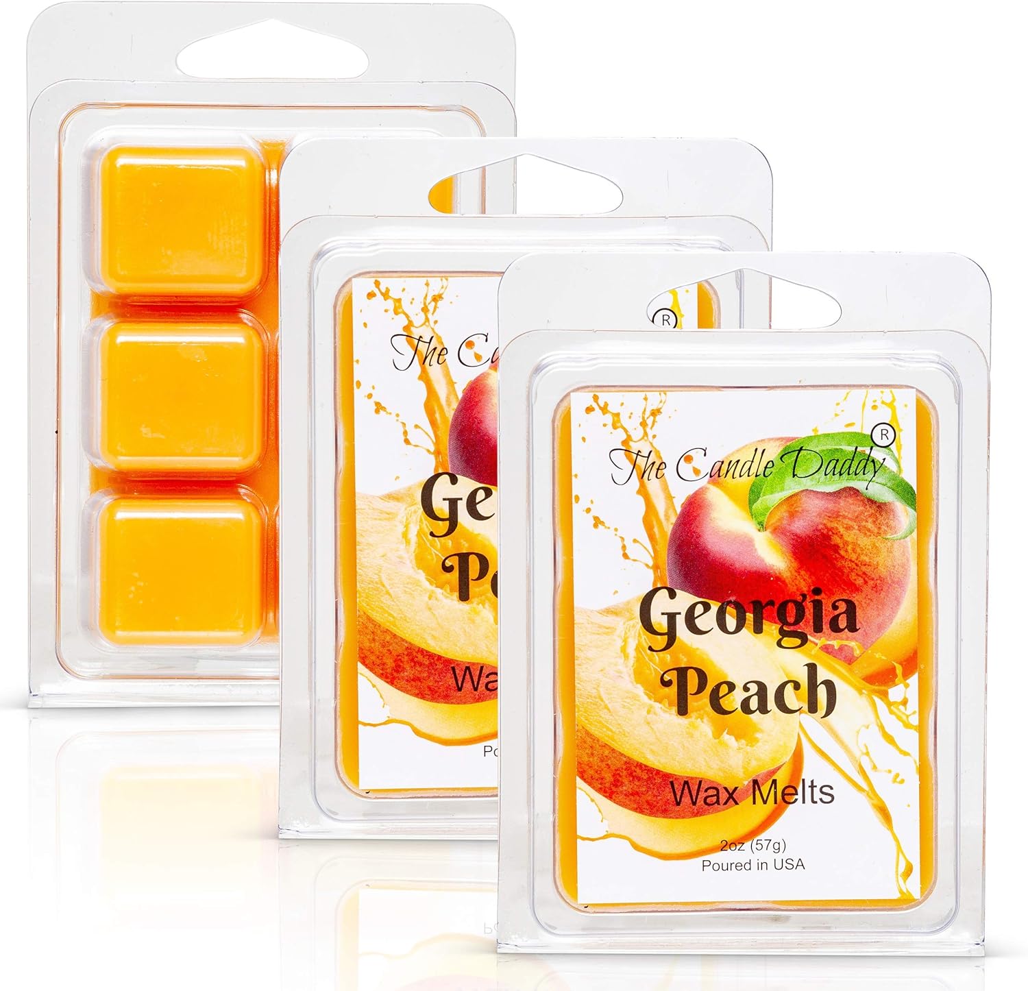 Georgia Peach - Southern Peach Fruit Scented Melt- Maximum Scent Wax Cubes/Melts- 1 Pack -2 Ounces- 6 Cubes, Gift for Women, Men, BFF, Friend, Wife, Mom, Birthday, Sister, Daughter, Anniversary - Image 4
