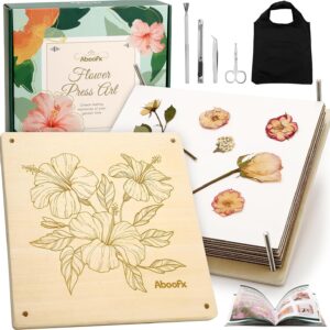 Aboofx Flower Press Kit, Craft Kits 11"x11" 10 Layers Wooden Flower Pressing Kit for Crafts Pressed Flowers and Plant for DIY Art, Preservation for Bookmark Frame Wedding Flower Drying