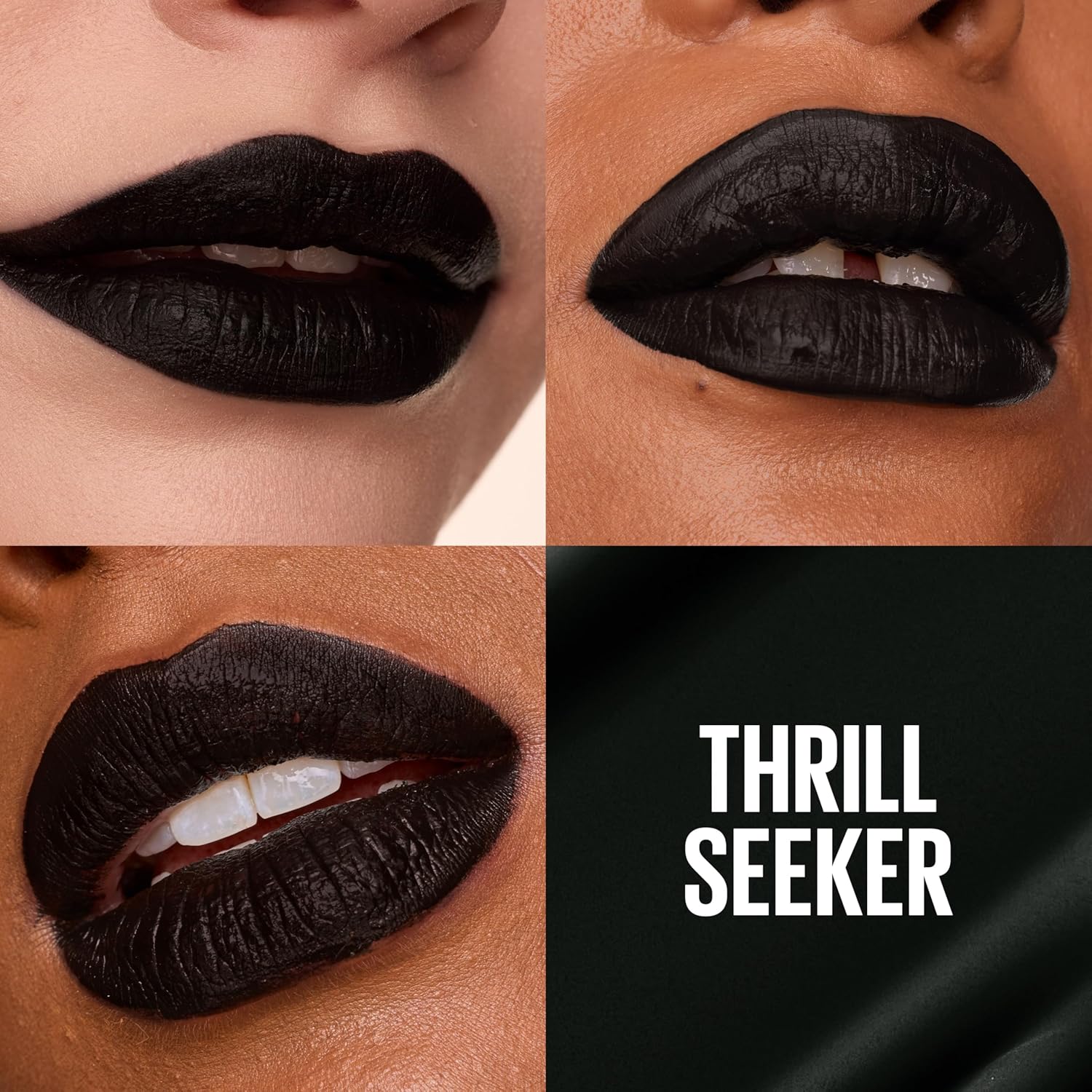 Maybelline SuperStay Matte Ink Liquid Lipstick, Long Lasting High Impact Color, Up to 16H Wear, Thrill Seeker (Matte Black Lipstick) - Image 2
