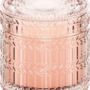 Hidden Label Sandalwood Rose Scented Candle for Home Scented, Wood Wick Decorative Candles for Women,Pink Soy Candles Non Toxic Candle, 7.4 oz 55 Hours Long Burn time