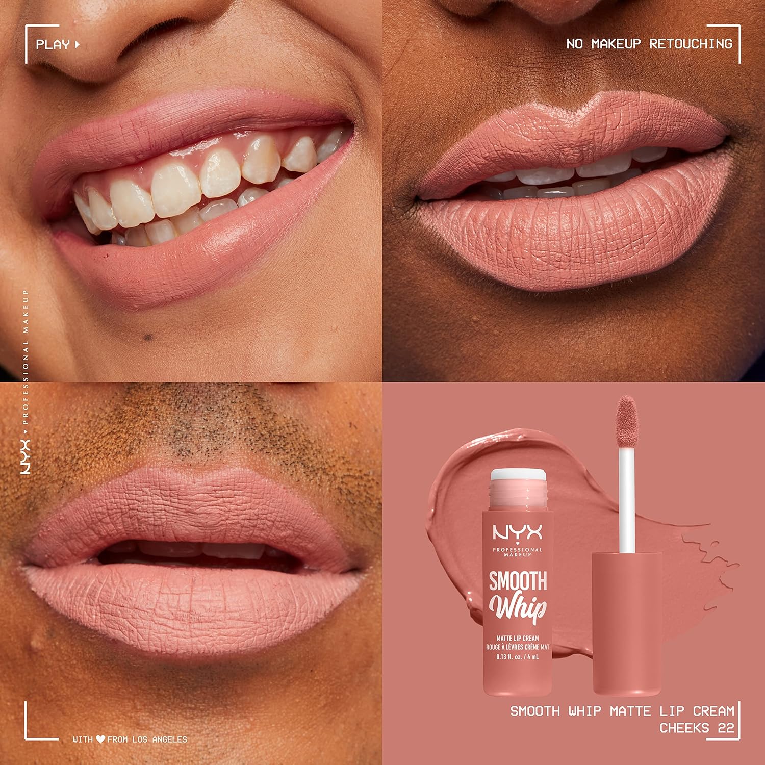 NYX PROFESSIONAL MAKEUP Smooth Whip Matte Lip Cream, Long Lasting, Moisturizing, Vegan Liquid Lipstick - Cheeks (Soft Pinky Nude) - Image 3