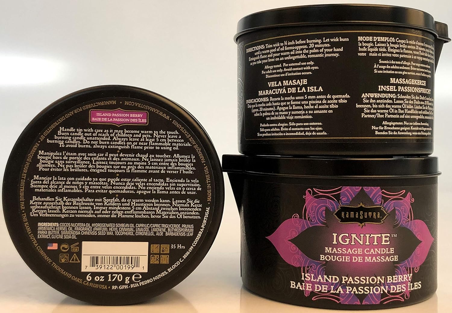 KAMA SUTRA Ignite Massage Candle - Coconut Oil and Soy Based - Island Passion Berry, 6 oz Candle Melts into a Warm Massage Oil, Couples Massage, Pour Spout Massage Candle - Image 7