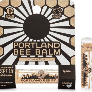 Portland Bee Balm Solar Eclipse All Natural Handmade Beeswax Based SPF 15 Lip Balm, 1 Count