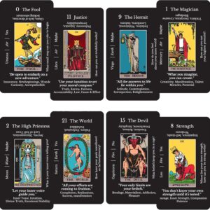 CRAFTERIAN Learning Tarot, Tarot Cards for Beginners with Meanings on Them, Keywords