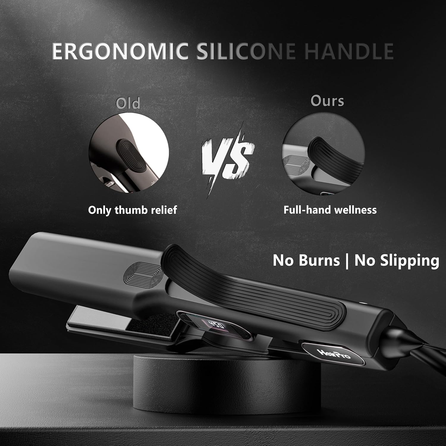 1.5 Inch Ceramic Hair Straightener Flat Iron 3D Floating Plate 15 Heat Settings LCD Display Dual Voltage - Image 4
