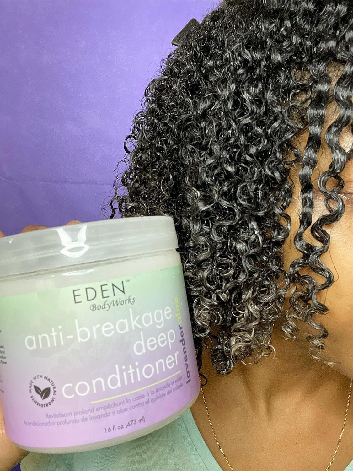 EDEN BodyWorks Lavender Aloe Anti-Breakage Deep Conditioner (16 oz) - Hair Treatment to Strengthen & Enhance Hair Elasticity - Image 4