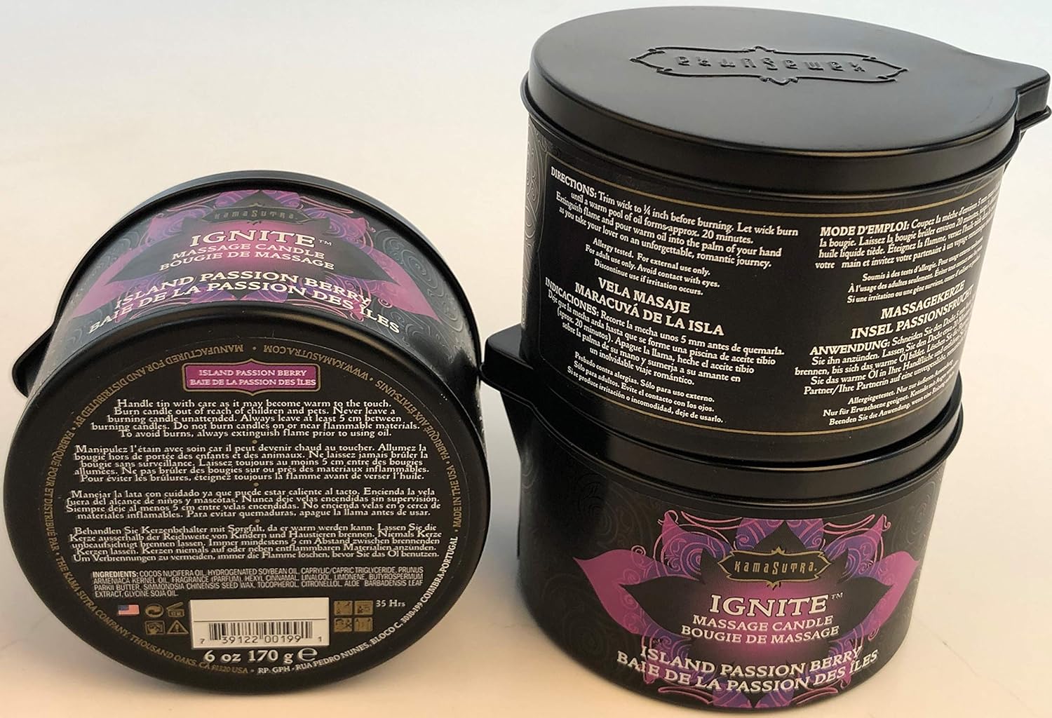 KAMA SUTRA Ignite Massage Candle - Coconut Oil and Soy Based - Island Passion Berry, 6 oz Candle Melts into a Warm Massage Oil, Couples Massage, Pour Spout Massage Candle - Image 5