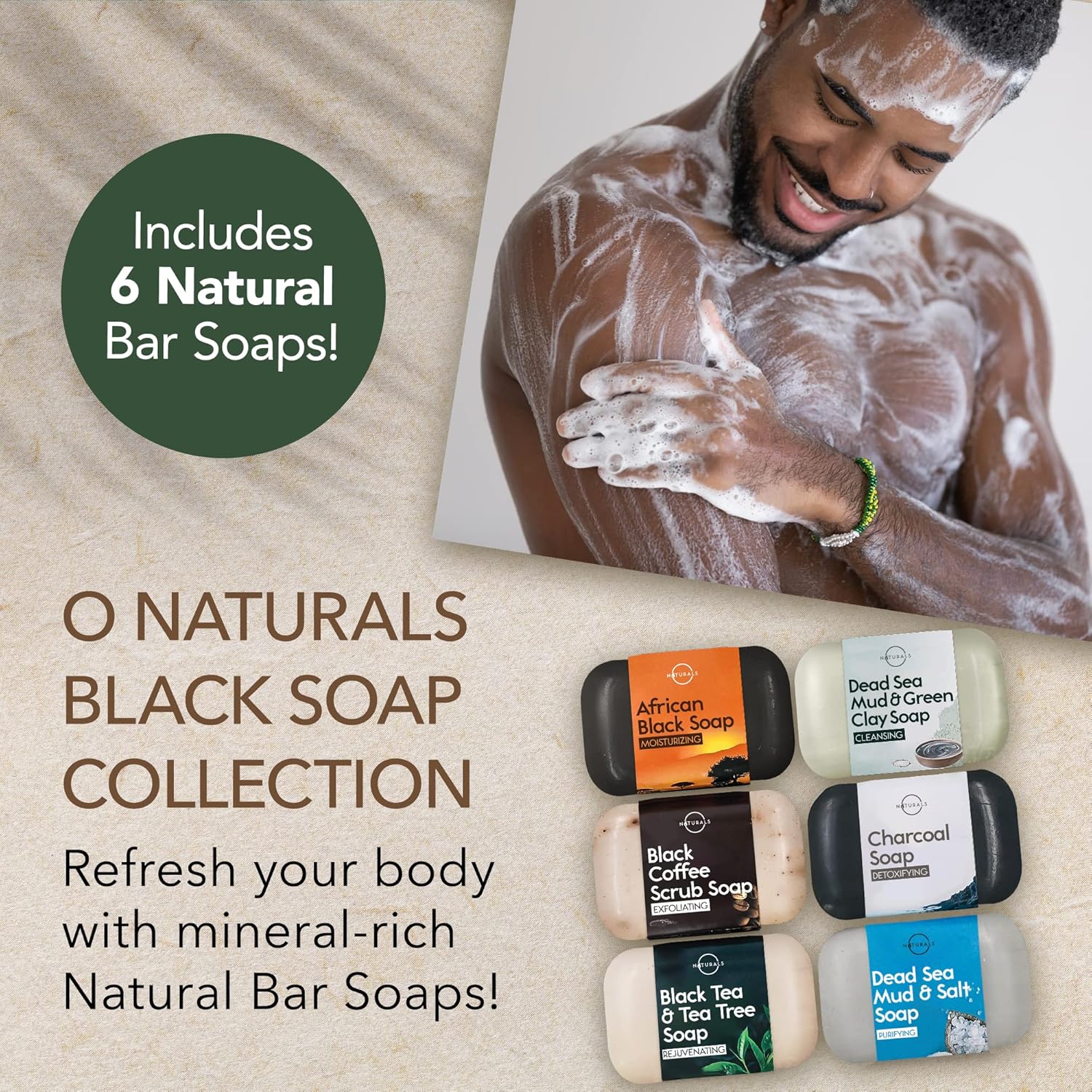 O NATURALS 6 Piece Organic Natural Bar Soap Gift Set - Image 2