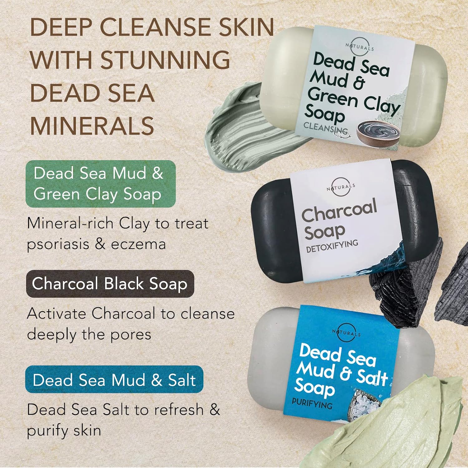 O NATURALS 6 Piece Organic Natural Bar Soap Gift Set - Image 4