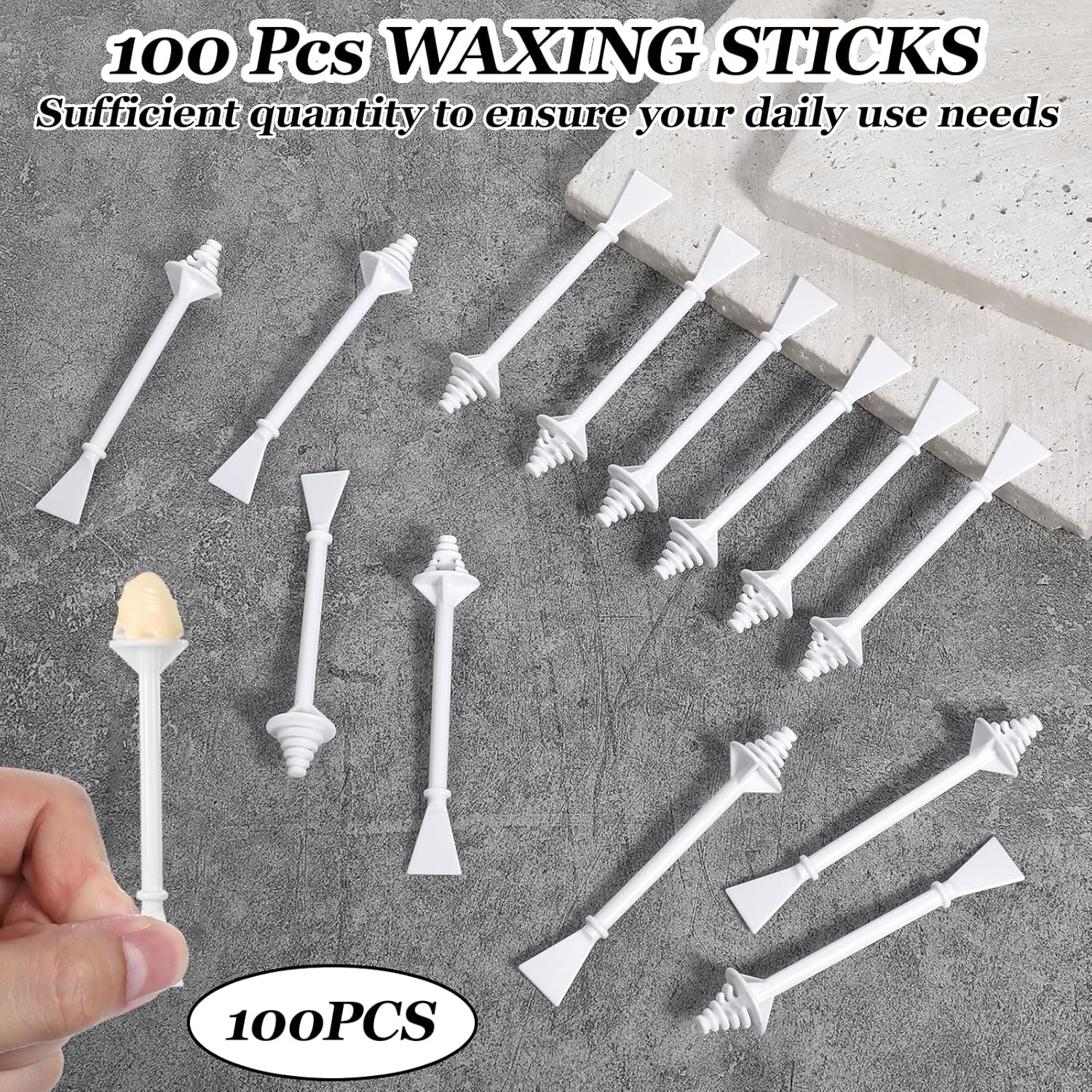 100 Pcs Disposable Nose Wax Sticks Spatulas for Hair Removal - Image 6