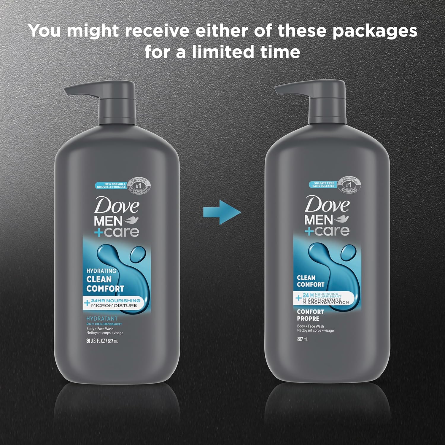 Dove Men+Care Body and Face Wash Hydrating Clean Comfort Men's Body Wash with 24-Hour Nourishing Micromoisture Technology 30 oz - Image 3