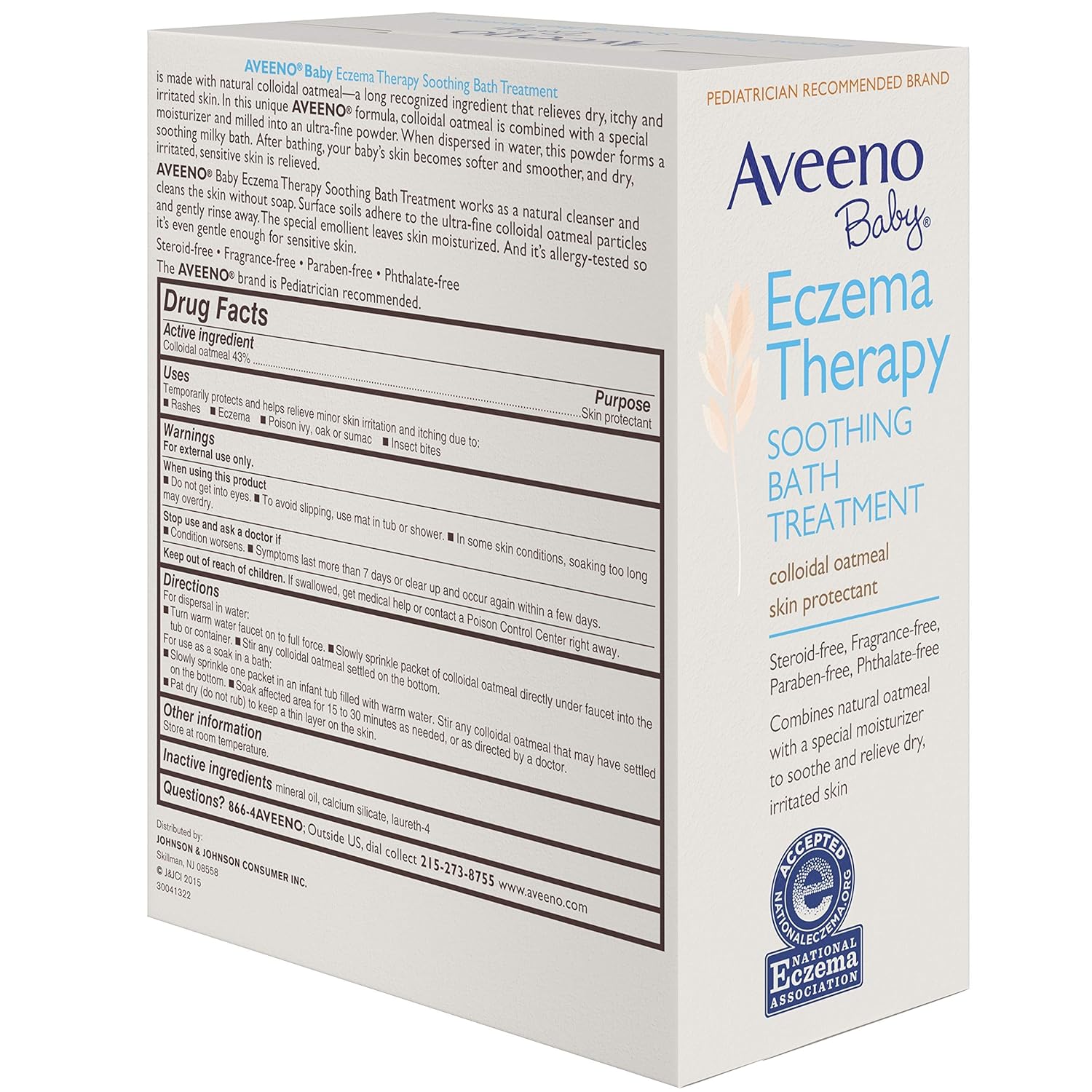 Aveeno Baby Eczema Therapy Soothing Bath Treatment for Relief of Dry, Itchy and Irritated Skin, Made with Soothing Natural Colloidal Oatmeal, 5 ct. - Image 7