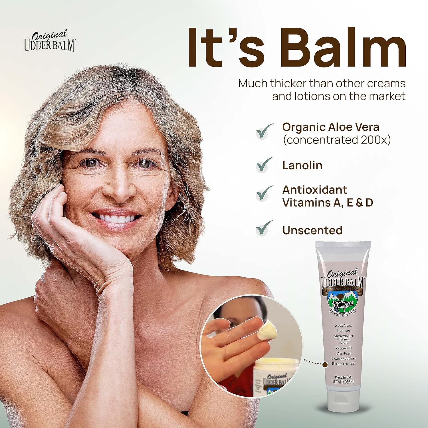 Udder Balm Unscented 3 oz Tube for Dry Skin Moisturizing Relief - Image 7