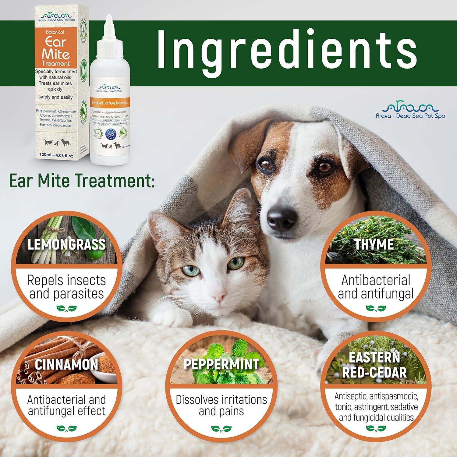 Arava Natural Ear Mite Treatment for Cats and Dogs - Effective Ear Cleaning Drops for Cat and Dog Ear Mites and Prevent Infections - NOT for Cats Under 13 LBS & Puppies Under 9 Months - Image 7