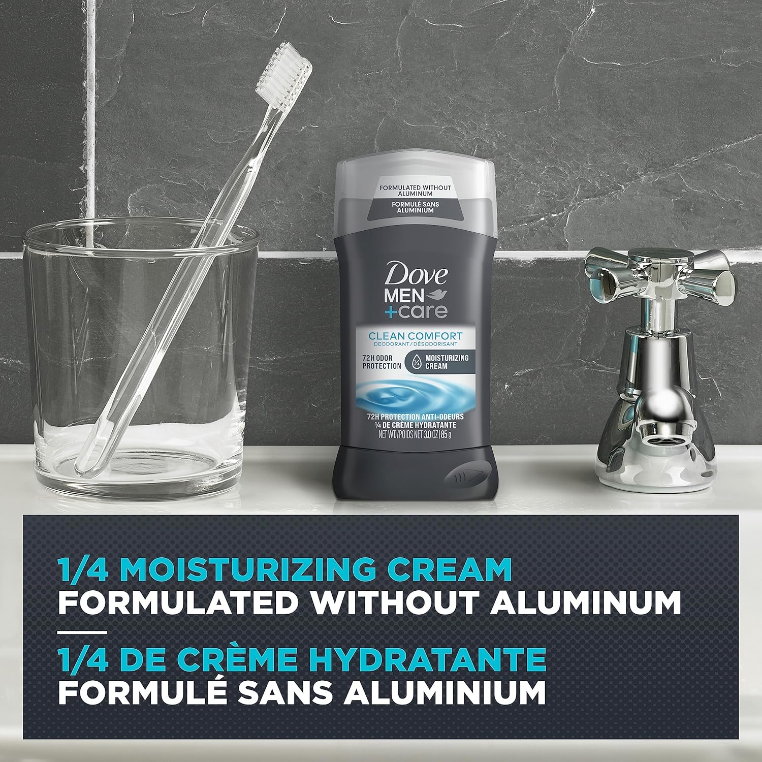DOVE MEN + CARE Clean Comfort Aluminum Free Deodorant Stick for Men 3 oz 4 Count - Image 5