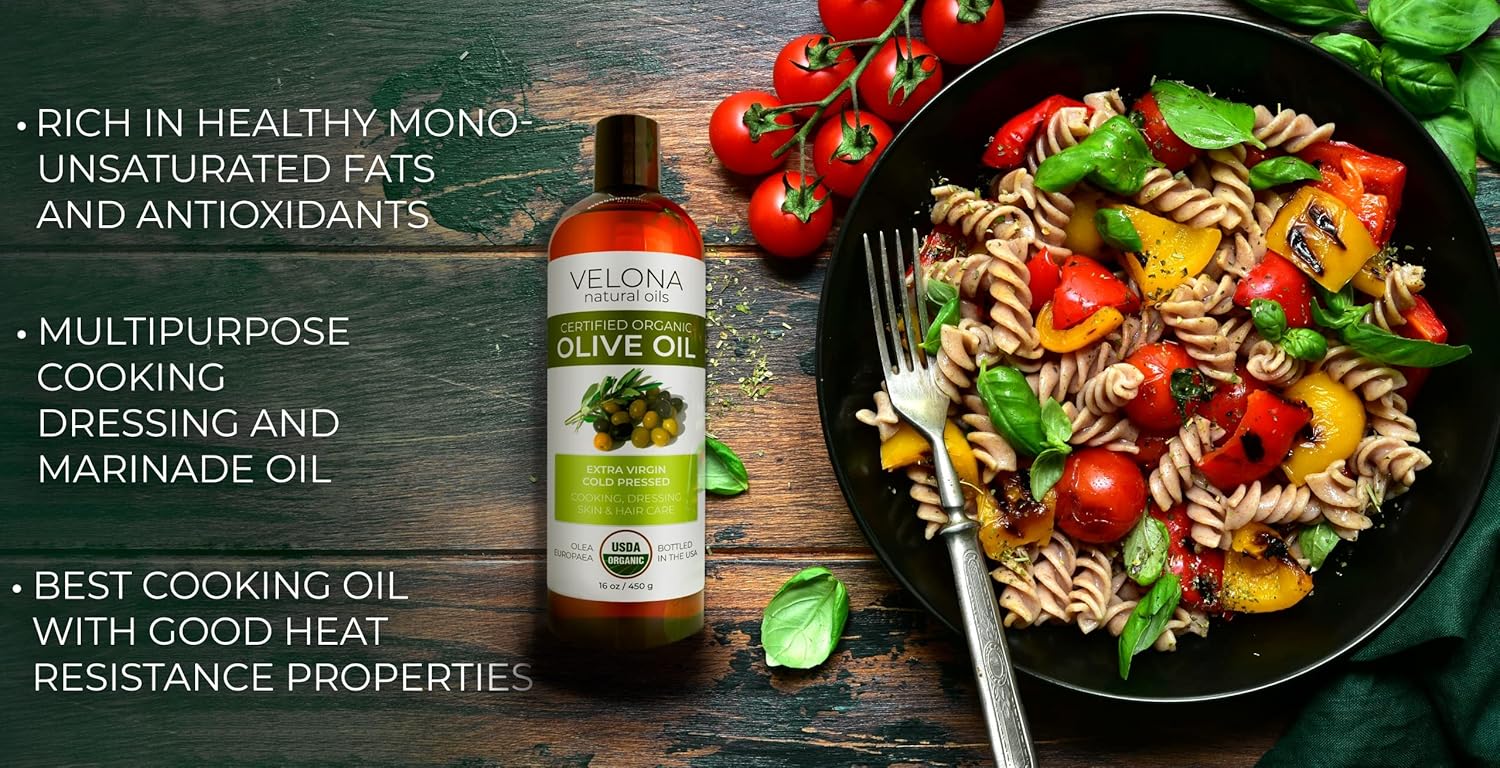 Velona USDA Certified Organic Olive Oil - 4 Fl Oz | 100% Pure and Natural Carrier Oil | Extra Virgin, Unrefined, Cold Pressed - Image 3