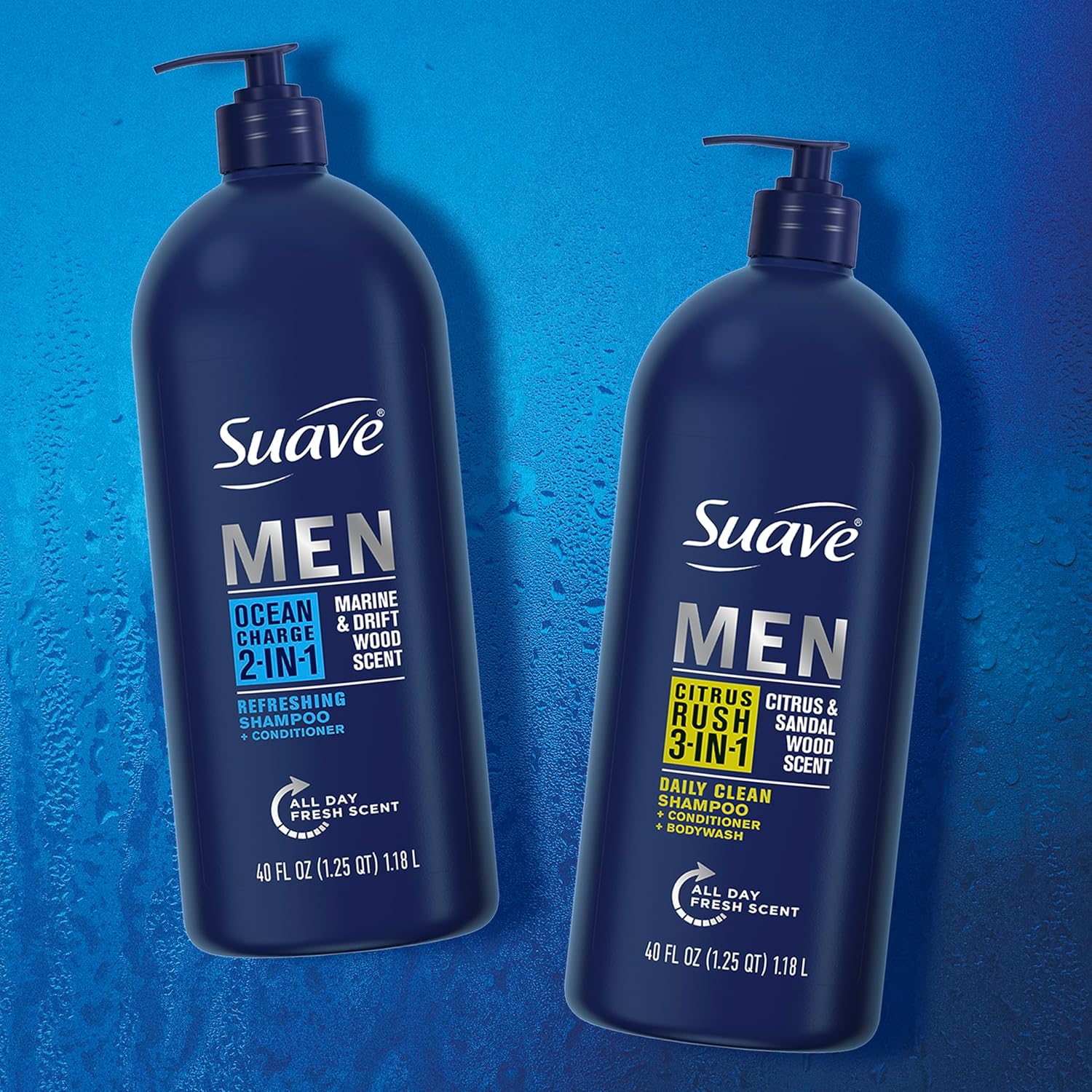 Suave Shampoo Conditioner Bodywash Men 3 in 1 Citrus & Sandal Wood to Cleanse and Nourish Hair and Skin, 40 oz Pack of 3 - Image 5