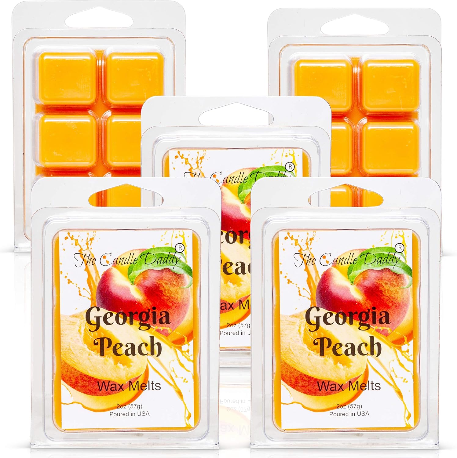 Georgia Peach - Southern Peach Fruit Scented Melt- Maximum Scent Wax Cubes/Melts- 1 Pack -2 Ounces- 6 Cubes, Gift for Women, Men, BFF, Friend, Wife, Mom, Birthday, Sister, Daughter, Anniversary - Image 5