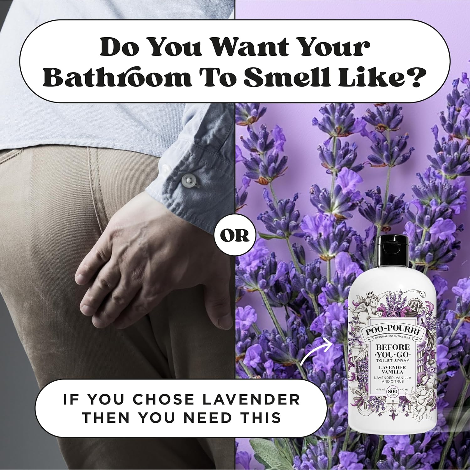 Poo-Pourri Before-You-Go Toilet Spray, Lavender Vanilla, Refill Bottle 16 Fl Oz - Lavender, Vanilla and Citrus - Image 10