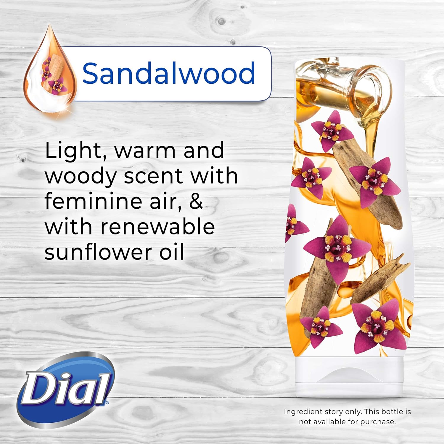 Dial Pure Moisture Body Wash, Sandalwood, 14 Ounce - Image 5