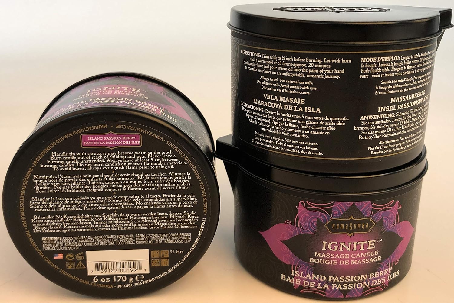 KAMA SUTRA Ignite Massage Candle - Coconut Oil and Soy Based - Island Passion Berry, 6 oz Candle Melts into a Warm Massage Oil, Couples Massage, Pour Spout Massage Candle - Image 4