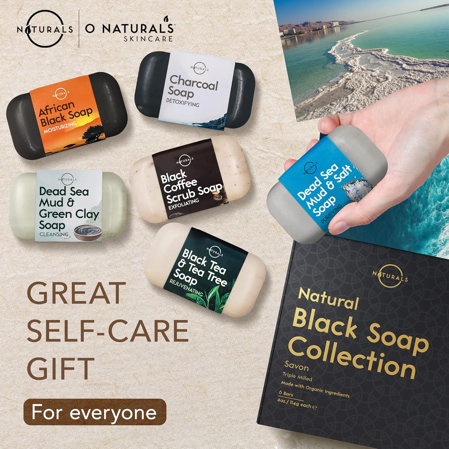 O NATURALS 6 Piece Organic Natural Bar Soap Gift Set - Image 7
