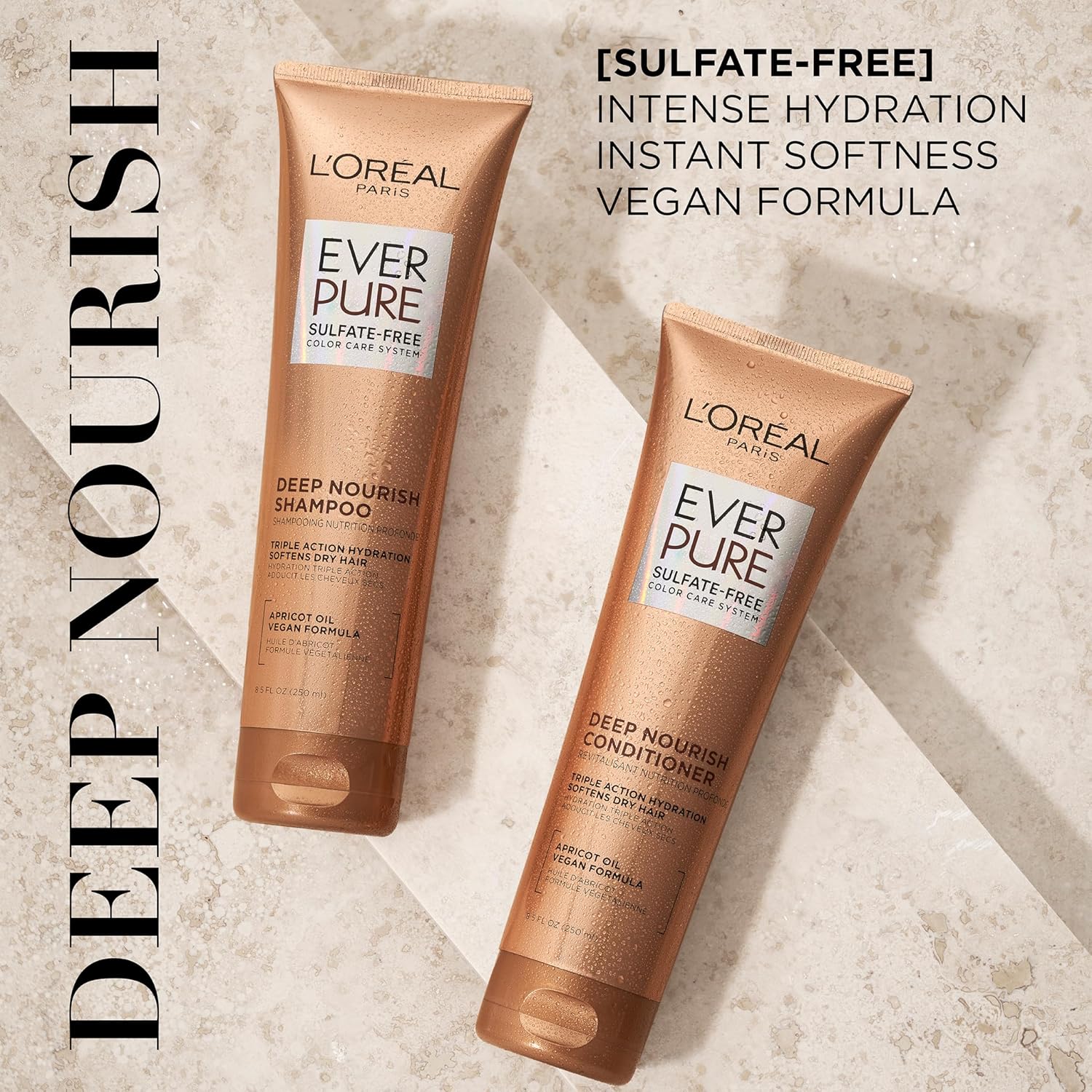L'Oreal Paris Hair Conditioner for Dry Hair, Triple Action Hydration, Apricot Oil Infused, EverPure, 8.5 Fl Oz (Packaging May Vary) - Image 2
