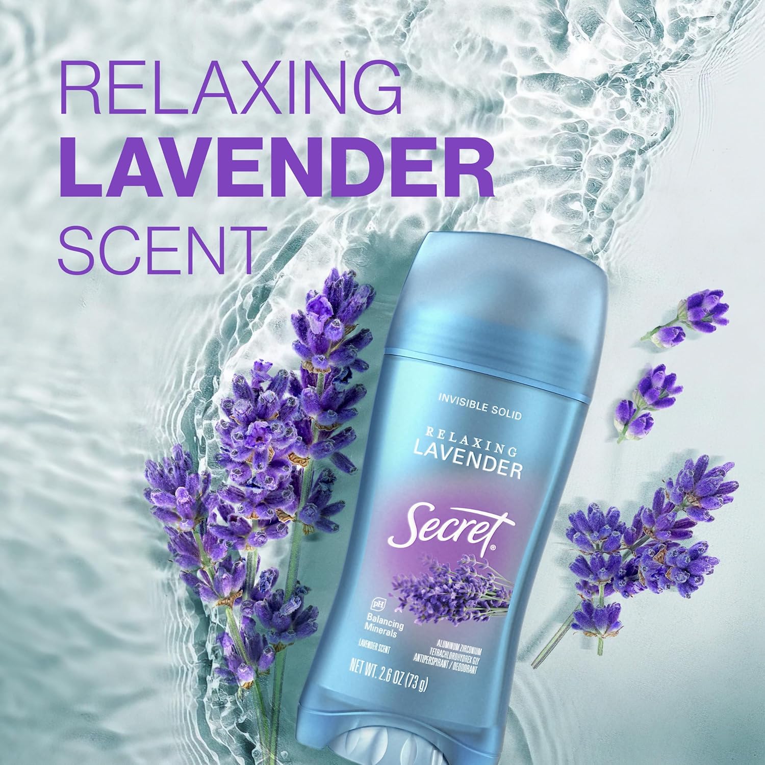 Secret Fresh Antiperspirant Deodorant for Women, 72hr Breathable Sweat & Odor Protection, Instant Freshness & Gentle, PH Balancing Minerals, Clear Gel, Relaxing Lavender Scent, 2.6 oz - Image 7
