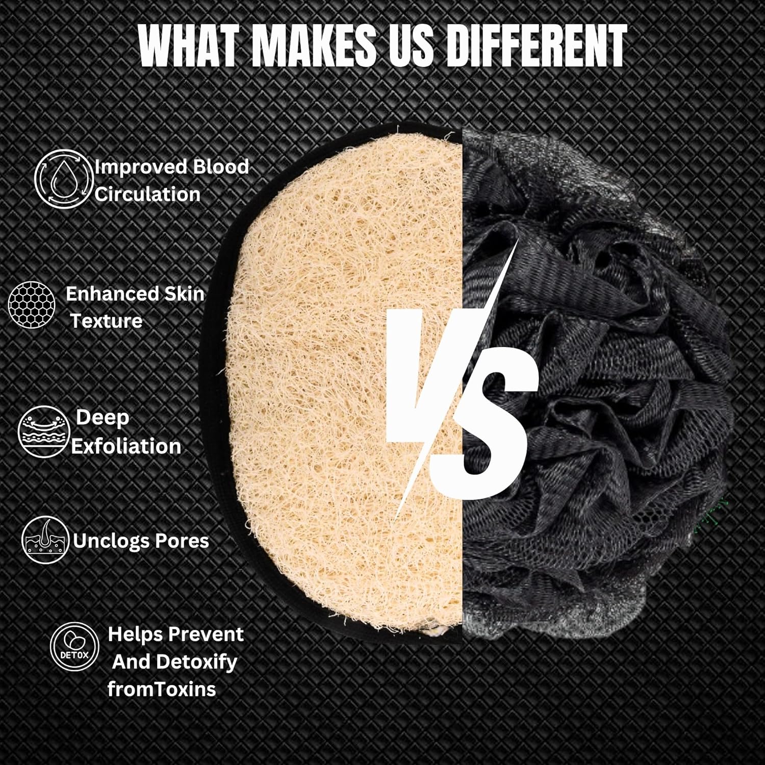 Rugged Natural Shower Loofah for Men - Tough Eco-Friendly Exfoliating Body Scrubbers, Durable & Gentle Terry Towel Cloth pad for Manly Skin Care - Lufas, Luffa, Loufas Sponges - Image 3