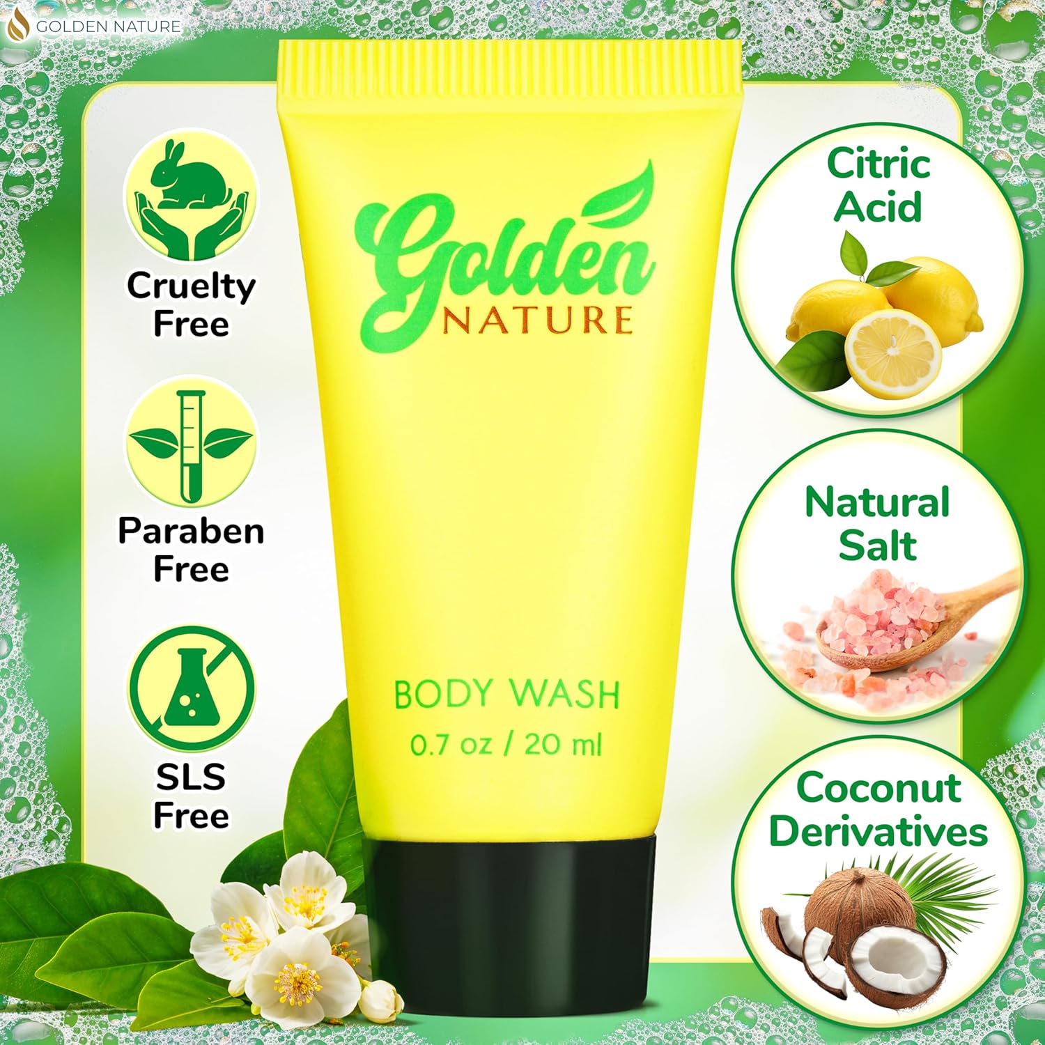 Travel Size Hotel Body Wash - Jasmine, 0.7 fl oz, 100 PK - Delight Your Guests with Soothing & Refreshing Body Wash - Bulk Small Size Toiletries for Airbnb, Motels & Guest Rooms - Image 2