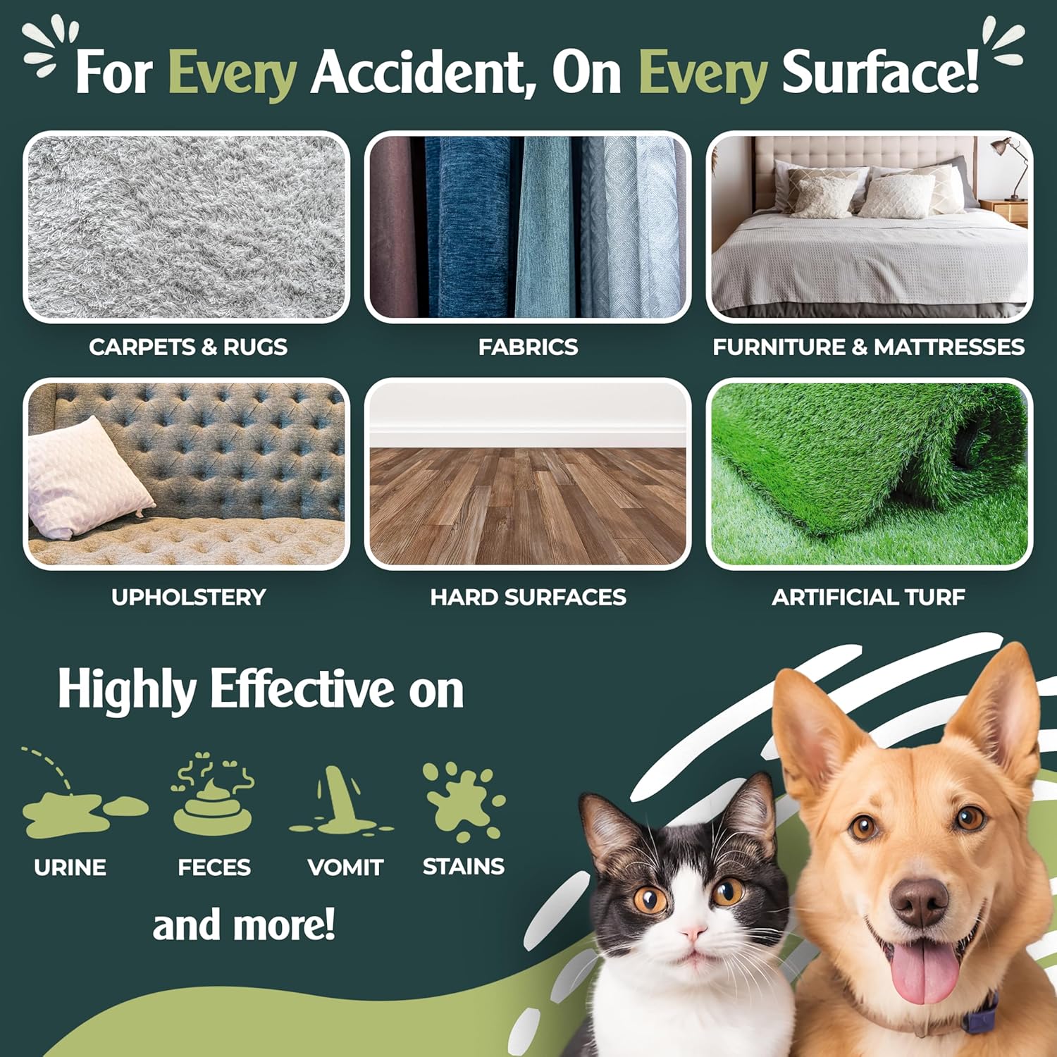 Sprinkle & Sweep Pet Stain and Odor Remover - Super Concentrated Pet Odor Eliminator for Home - No Scrubbing Dog & Cat Urine Enzyme Cleaner Destroyer - Carpet Cleaner for Multiple Surfaces (24 oz) - Image 3