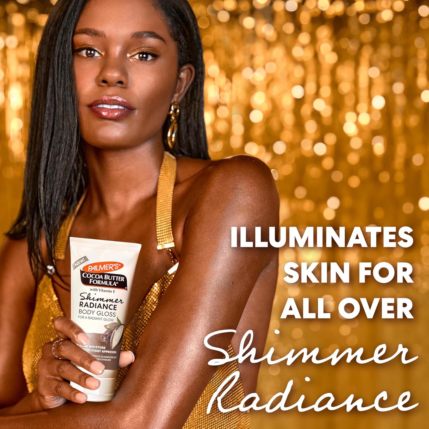 Palmer's Cocoa Butter Formula Shimmer Body Lotion with Vitamin E, 5.25 Fl Oz, Radiance Body Gloss, Help Blur Veins, Cellulite, Marks, 48 Hour Moisture - Image 2