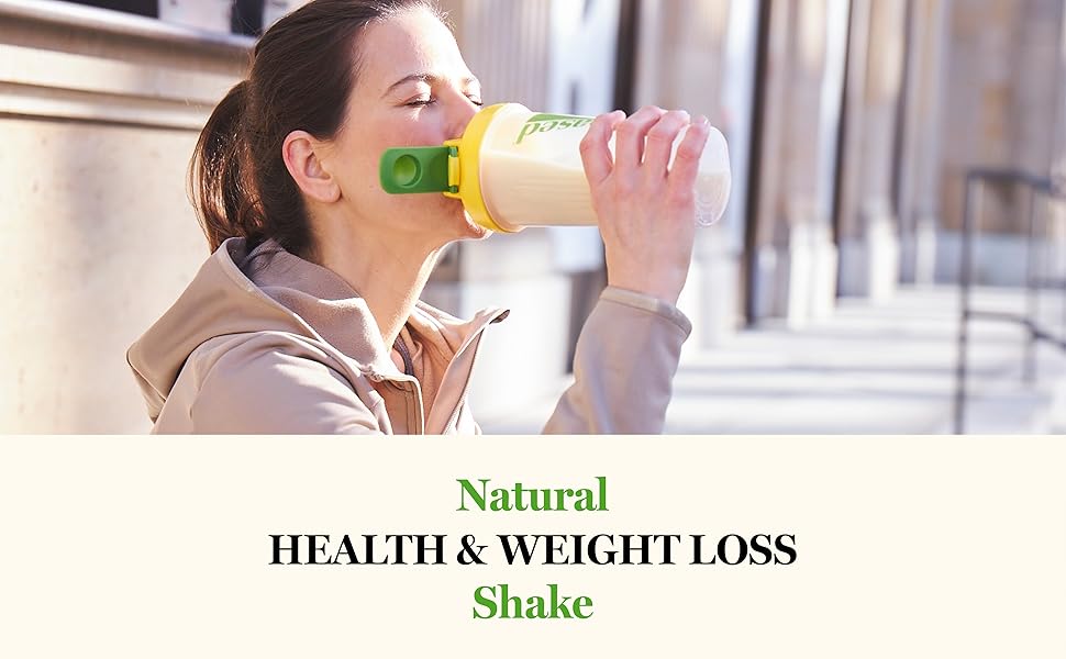 Woman drinking Almased shake