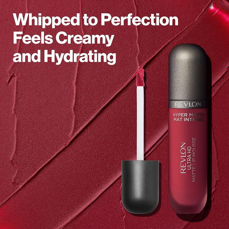 Revlon Ultra HD Lip Mousse Hyper Matte, Longwearing Creamy Liquid Lipstick, in Pink 100 Degrees (805), 0.2 oz - Image 6
