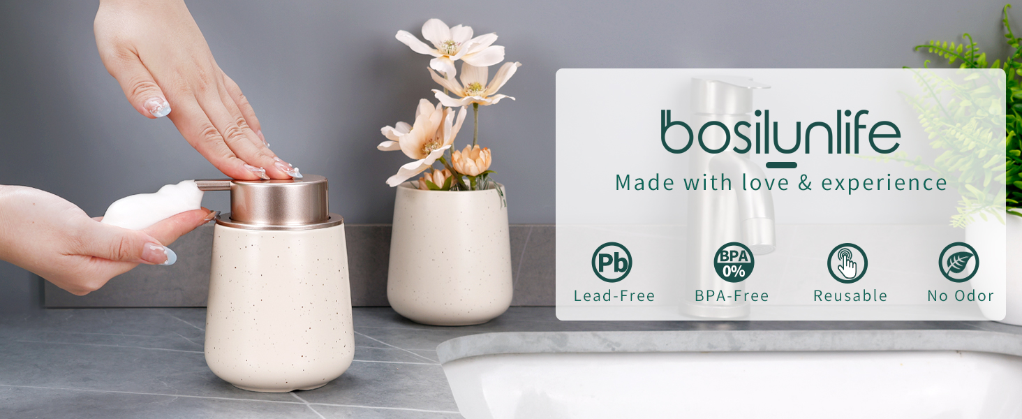 Bosilunlife Ceramic Foaming Soap Dispenser