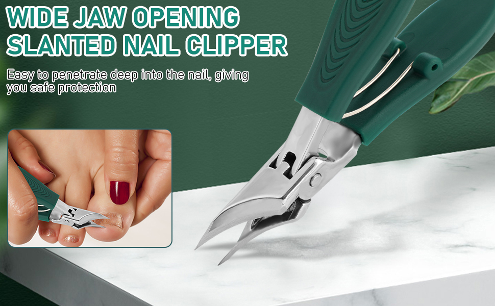 Eagle Beak Beveled Nails Clippers, Three Sets of Wide Jaw Opening Anti-Splash Slanted Nail Clipper