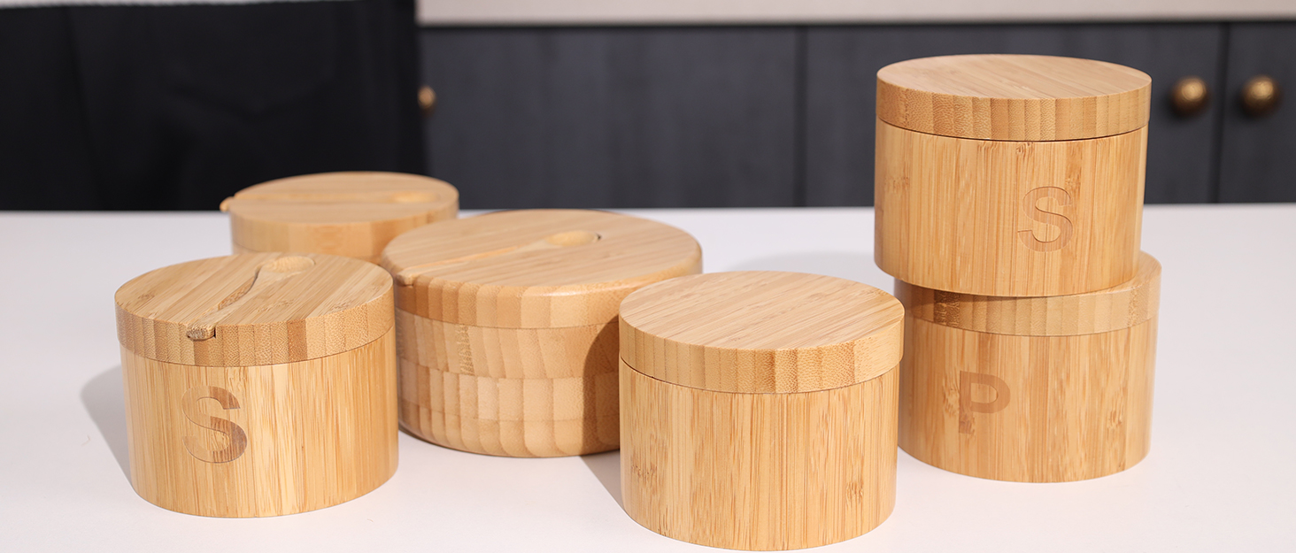 HTB Bamboo Salt Cellar with Mini Spoon