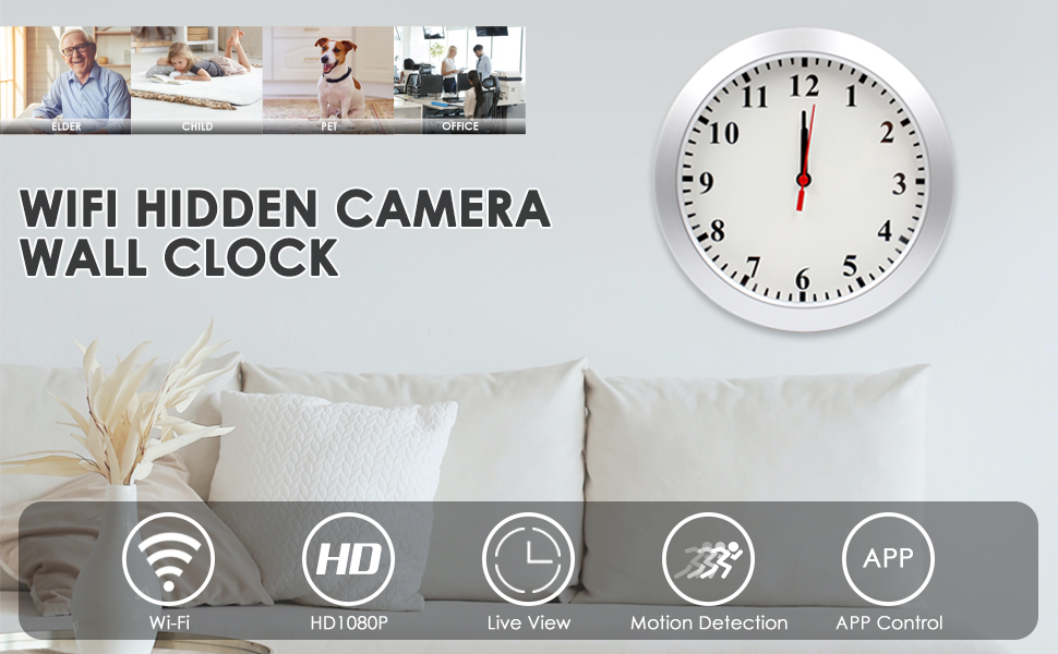 Hidden Spy Camera Wall Clock
